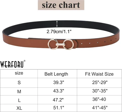 Miniatura 5 de Cinturón de cuero reversible para mujer, cinturón de cuero con anillo tórico dos en uno para vestido de jeans