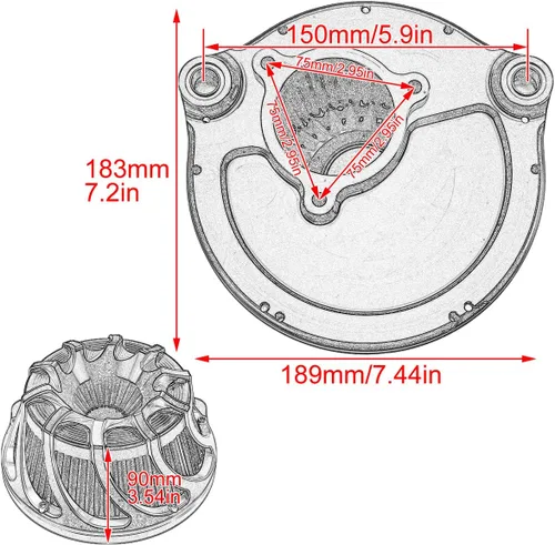 Miniatura 4 de Kit de entrada de aire limpiador de aire CNC para motocicletas con turbina, filtro de aire para Harley Sportster XL Touring Softail Dyna