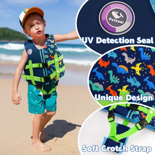 Miniatura 4 de Pottwal Chaleco de natación para niños - Chaqueta de natación - Hecho de neopreno y EPE - con correa ajustable en la entrepierna