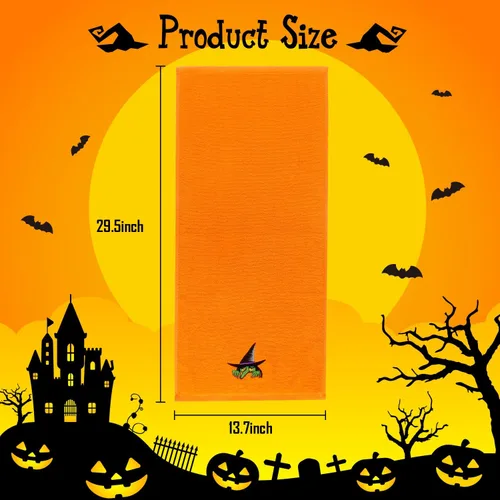 Miniatura 4 de Quera Paquete de 2 toallas de mano de Halloween, 100% algodón, bordadas, decoración de lujo de primera calidad, juego de toallas decorativas
