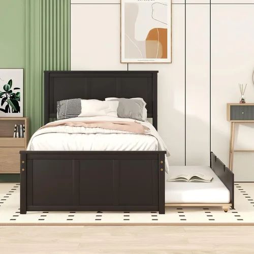 Miniatura 18 de Bellemave Cama individual con cajones, plataforma de madera con cabecero y estribo, cama capitán de madera para niños, niñas, niños, adolescentes