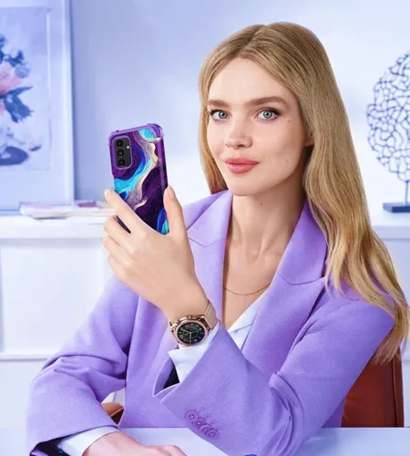 Miniatura 6 de Hocase Funda para Galaxy A13 5G, resistente a prueba de golpes, protección con parachoques de goma de silicona suave + plástico duro, funda