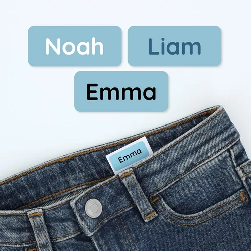 TeddyLabels - Etiquetas de ropa para hogar de ancianos (120) – Etiquetas adhesivas con nombre para ropa y artículos personales. Etiquetas Azul