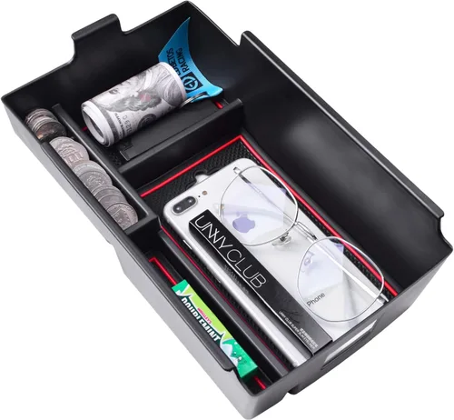 Miniatura 6 de EDBETOS Organizador de consola central compatible con accesorios Chevy Equinox 2018 2019 2020 2021 2022 2023 2024 Bandeja de inserción interior Rojo