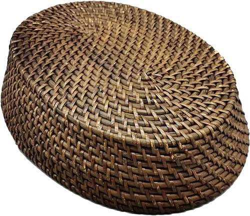 Miniatura 7 de Cesta ovalada de ratán de 14 pulgadas, bandeja de mimbre hecha a mano con lados elevados de 3.5 pulgadas, cuenco grande de frutas de ratán