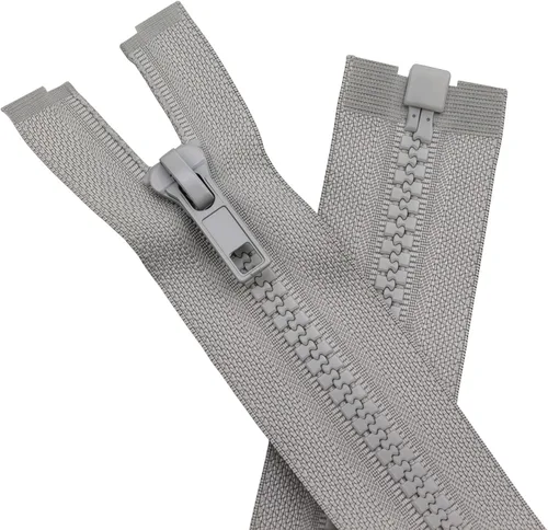 Miniatura 6 de YaHoGa 2 piezas cremalleras separadoras #5 de 30 pulgadas para coser abrigos y chaquetas, cremalleras de plástico moldeado amarillo a granel