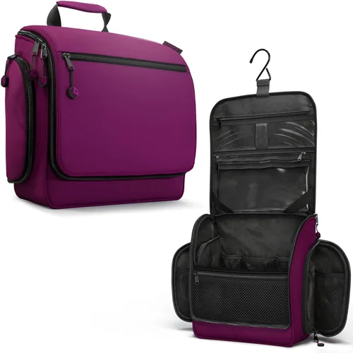 Miniatura 22 de VENTURE 4TH Neceser de viaje colgante para mujeres y hombres - Organizador grande de artículos de tocador con 18 compartimentos, bolsa extraíble