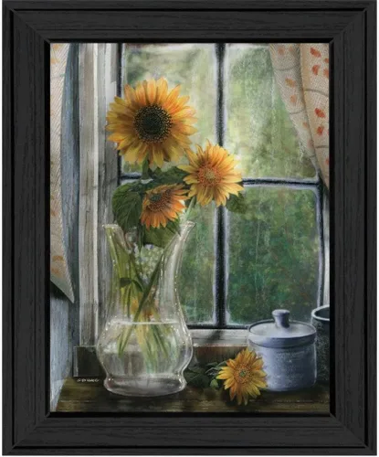 Trendy Decor4U "Morning Flower" por el artesano Ed Wargo, impresión enmarcada lista para colgar, marco negro
