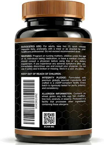 Miniatura 3 de WELLNESS LABSRX Cápsulas de suplemento de hongos extracto 10:1, cápsulas complejas de hongos 1000 mg, suplemento de melena de león con cola de pavo