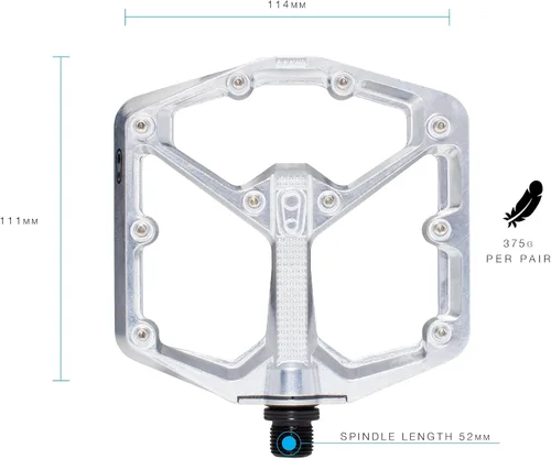 Miniatura 2 de Crankbrothers Stamp Pedales Planos MTB - Pedales de Bicicleta Ligeros, Versátiles y Duraderos de Tamaño Específico plateado (High Polish Silver)