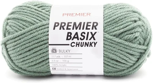Miniatura 37 de Premier Yarns Basix Hilo Chunky Grueso, Perfecto para Elaborar Proyectos Rápidos, Peso Voluminoso, Hilo Acrílico, Acero, 3.5 onzas, 117 yardas