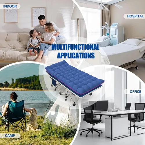 Miniatura 6 de Catre de Camping con Almohadilla Gruesa Catres para Dormir Cama de Camping Catre Plegable 450LBS(Carga Máxima) Cómodo Doble Capa Oxford Resistente