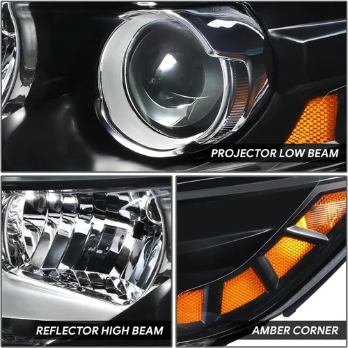 Miniatura 3 de DNA MOTORING Faro delantero izquierdo estilo OE compatible con Kia Optima 11-13, carcasa negra/lente transparente/reflector ámbar, OEM-HL-0172-L