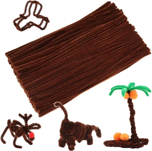 Miniatura 33 de Caydo 200 piezas de limpiadores de tubos negros de Halloween, varillas de chenilla para manualidades, en masa para niños, arte DIY, manualidades