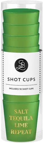 Miniatura 2 de Santa Barbara Design Studio Party Shot Glass - 10 vasos reutilizables de plástico sin BPA, 2 onzas, tequila de sal y lima