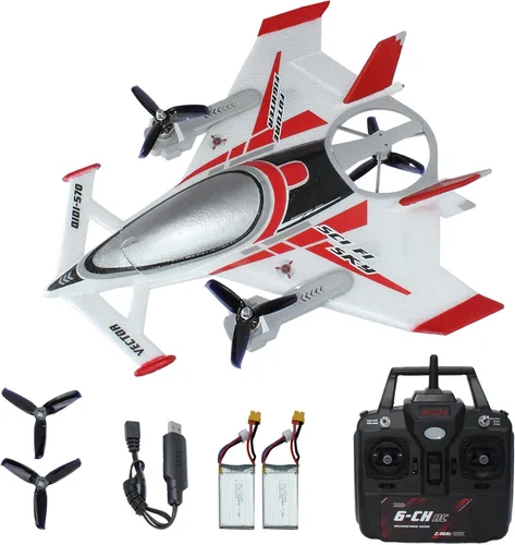 Miniatura 12 de FLYCOLOR Helicóptero RC C138 2.4G 6CH 6-Axis Gyro Altitude Hold 1/33 Avión de control remoto listo para volar RTF (azul-blanco)