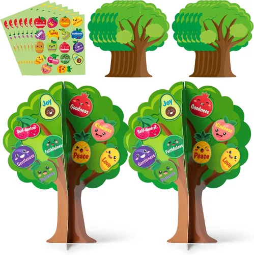 Aginc Berry Juego de 16 recortes de árboles frutales de la Biblia, haz tu propio árbol de frutas con detalles bíblicos, árbol de frutas cristiano