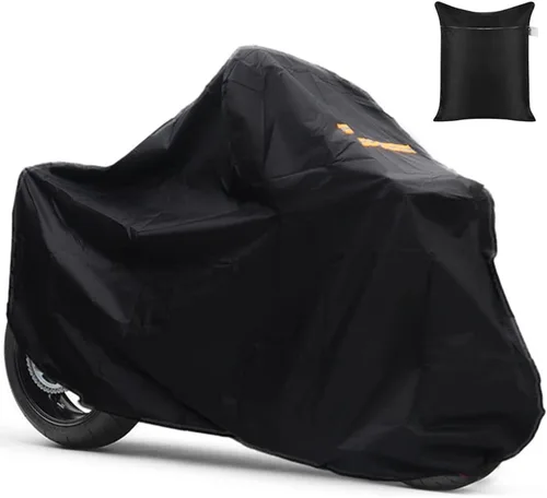 Funda para motocicleta 420D Oxford impermeable para motocicleta, protector para exteriores, con mini cerradura y bolsa de almacenamiento (XXXL: