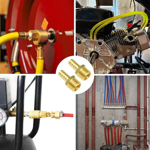 Miniatura 6 de SDTC Tech Paquete de 2 accesorios de púas de manguera de latón de 1/4 pulgadas de púa x 1/4 NPT macho adaptador de accesorios de tubería