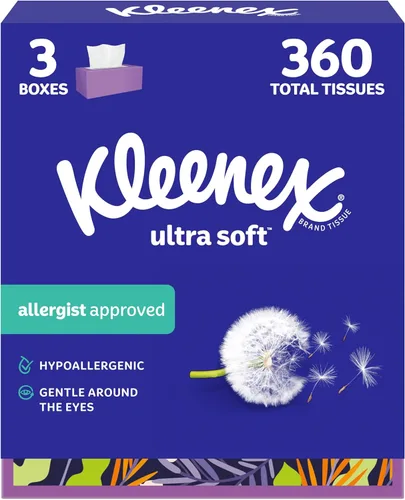 Miniatura 12 de Kleenex - Pañuelos faciales ultrasuaves, 8 cajas planas, 180 pañuelos por caja, 3 capas, el embalaje puede variar Blanco