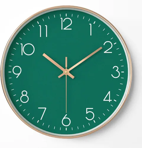 Modern Wall Clock for Living Room Decor, 14 Inch Large Wall Clock Silent Battery Operated, Classic Round Analog Clock for Bedroom, Kitchen, Office,
