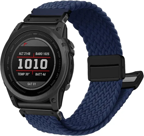 Miniatura 10 de Abanen Correa de reloj elástica de ajuste rápido de 0.866 pulgadas con hebilla magnética para Garmin Fenix 8 de 1.772 pulgadas / Fenix 7 / Fenix 6