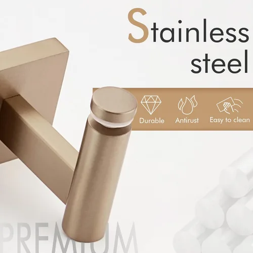 Miniatura 6 de KOKOSIRI Estantes de Pared Hardware de Baño Estante Flotante de Vidrio de 12 Pulgadas para Dormitorio, Sala de Estar, Cocina, Rack Colgante Bronce
