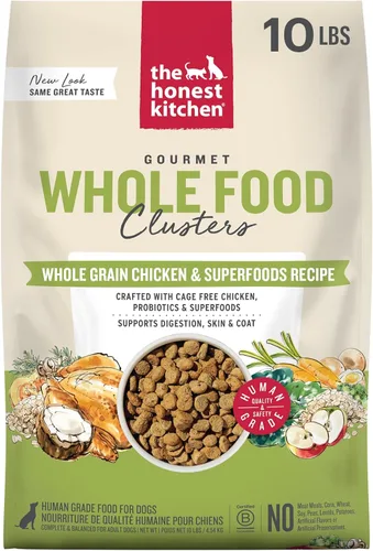 Miniatura 11 de The Honest Kitchen Alimento seco para perros en racimos de alimentos integrales de grado humano, carne de res y avena integrales, bolsa de 20 libras