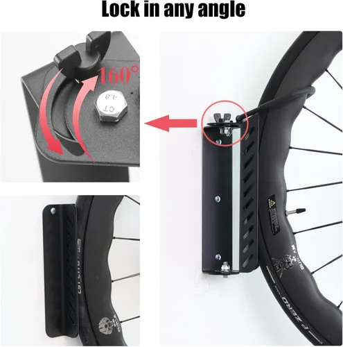 Miniatura 3 de PHUNAYA Soporte de pared vertical para bicicleta, ganchos giratorios para bicicleta, para garaje, pared de garaje, ganchos para bicicletas, jardín