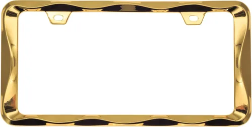 Miniatura 11 de creathome 3D - Marco para placa de matrícula con diseño de ondas, de aleación de zinc puro Cromo