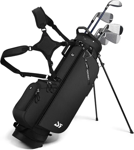 Bolsa de golf con soporte – Versión mejorada 2025 con bolsillo enfriador, parche para guantes y porta tee, bolsa de golf ligera para domingo para