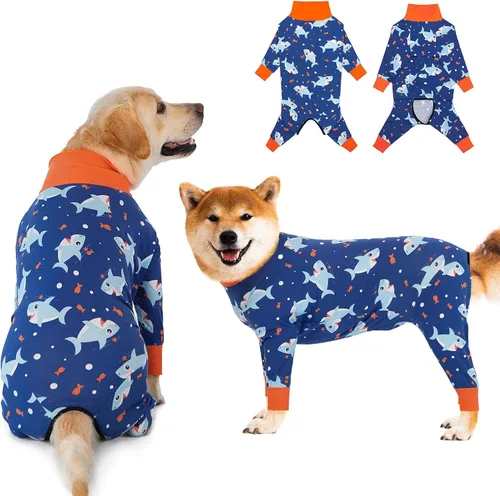 Miniatura 27 de Traje de recuperación para perros después de la cirugía para hembras y machos, camiseta de castración para perros de talla mediana y grande