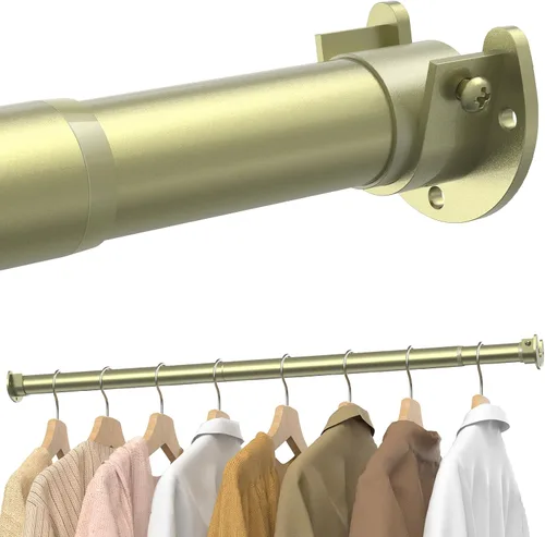 Miniatura 9 de Supforce Barras de armario para colgar ropa, de 17 a 69 pulgadas ajustables sin escalones, barra de armario de metal, barra para colgar ropa de alta