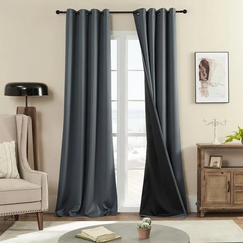 Miniatura 38 de Rutterllow - Cortinas 100% opacas, paneles de cortina con ojales, aislamiento térmico y bloqueo de luz para habitación y sala de estar