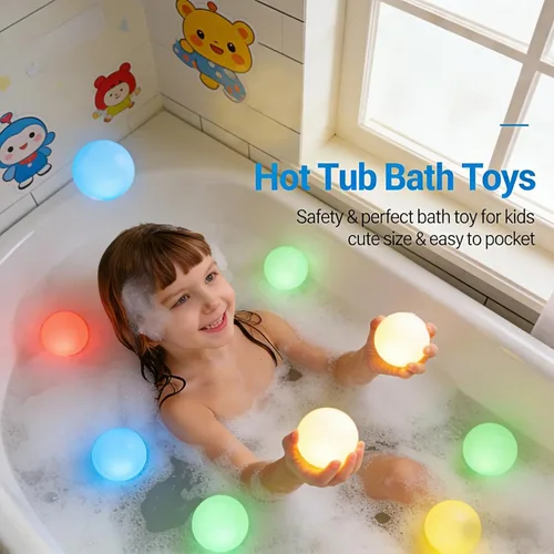 Miniatura 8 de LOFTEK Luces flotantes de piscina de 3 pulgadas, luces de piscina recargables que cambian de color, luz LED impermeable IP65, lámpara de bañera