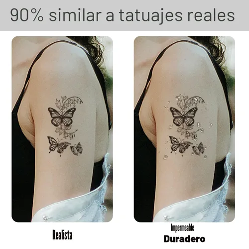 Miniatura 4 de Cerlaza 100 hojas de tatuajes temporales para mujeres adultas, 420 estilos mixtos, calcomanías de tatuaje falsas de ramas pequeñas que se ven reales