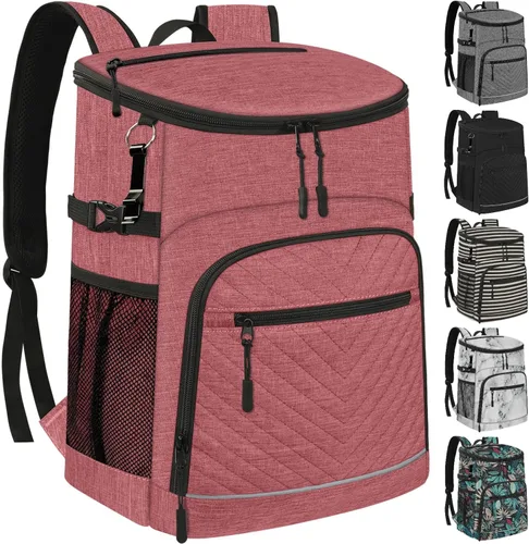 Miniatura 9 de Mochila enfriadora aislada a prueba de fugas, impermeable, mochila enfriadora de 30/45 latas, gran capacidad, ligera, para viajes, camping, playa