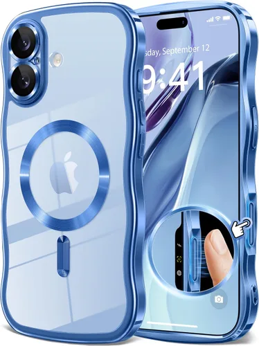 Miniatura 32 de GVIEWIN Funda para iPhone 16 Pro Compatible con MagSafe, Mejorada [Protección Completa de la Cámara][Marco de Ondas Lindo][Protección de Grado