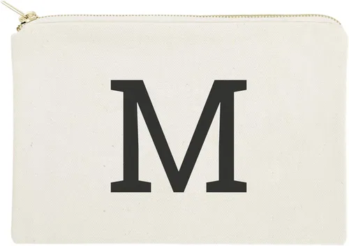 Miniatura 23 de The Cotton & Canvas Co. Bolso cosmético moderno personalizado del monograma y bolso del maquillaje del viaje, Negro, A