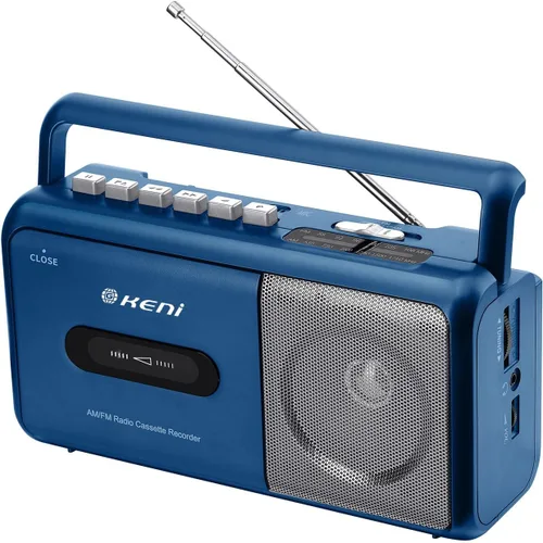 Miniatura 9 de G Keni Grabador portátil de cinta de casete, reproductor de casete de radio AM/FM con altavoz integrado, conector para auriculares, reproductor