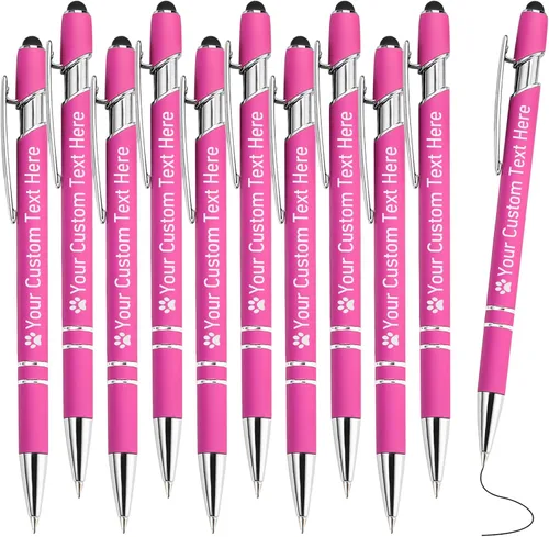 Miniatura 84 de STREADVE Bolígrafos personalizados personalizados con nombre grabado, logotipo, texto, bolígrafos de escritura suave, regalo personalizado para Negro