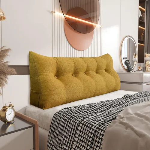 Miniatura 14 de Almohada de cuña pequeña para cabecero; almohada para leer, para sentarse en la cama, almohada triangular de respaldo para adultos, almohada