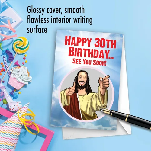 Miniatura 3 de NobleWorks - Divertida tarjeta de felicitación de 30 cumpleaños - Hito del humor de Joking God, tarjeta de felicitación de cumpleaños de 30 años