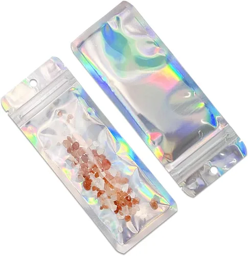 Miniatura 3 de PABCK 100 unidades de 2.36 x 5.9 pulgadas (tamaño interior de 1.9 x 4.65 pulgadas), bolsas de papel de aluminio resellable frontal transparente