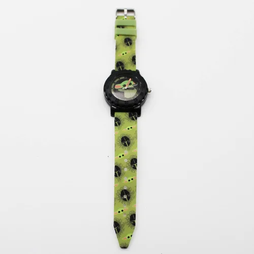 Miniatura 4 de Accutime Star Wars Baby Yoda - Reloj de pulsera analógico de cuarzo con cara pequeña, detalles negros para niñas, niños, niños de todas las edades