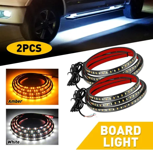 Miniatura 2 de Tira de luz LED para estribo de camión de 60 pulgadas, señal de giro ámbar secuencial DRL y luz blanca de cortesía, 288 LED, impermeable, flexible