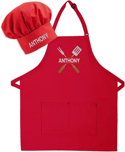 Miniatura 7 de Delantal bordado personalizado para adultos, hecho en los Estados Unidos, para hombres, mujeres, día del padre, cocina, barbacoa, parrilla, regalo
