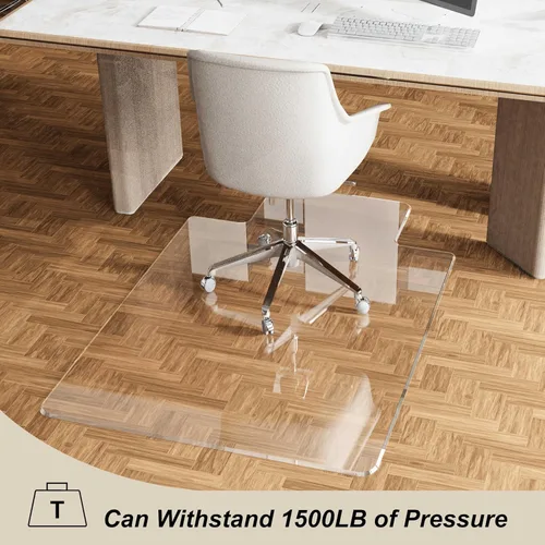 Miniatura 5 de MESAILUP Tapete para Silla de Oficina con Borde Biselado Irregular con Labio para Alfombra o Piso de Madera Dura Cristal Transparente 36" x 48