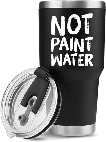 Miniatura 9 de Vaso de acero inoxidable 304 con aislamiento al vacío, regalo para artistas, regalo de artista con diseño de pintor de agua, regalo divertido