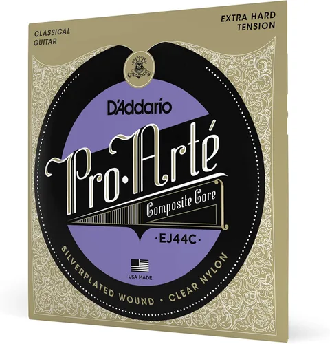 D'Addario Pro-Arte - Cuerdas de guitarra clásica Pro-Arte - EJ44C - Cuerdas de guitarra de nailon - Envoltura chapada en plata, núcleo compuesto,